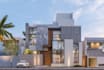 render modern luxury house,3d exterior design, front elevation, villa facade,cgi