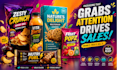 create food packaging, food pouch packaging, snack packaging, food label design