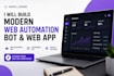 build a modern responsive web automation bot, web app, appointment bot, web bot