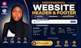 design a professional responsive website header and footer