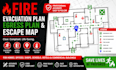 design fire evacuation plan, egress plan, and escape map