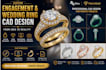do engagement and wedding ring cad designs with realistic rendering and stl file