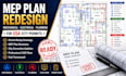 do mep plan redesign, mechanical electrical plans for USA city permit