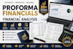 prepare pro forma financials and financial analysis