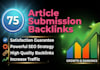 make power 50 article submissions and SEO backlinks