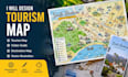 design tourism map, visitor guide, destination map, vector illustration map