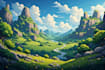 create stunning fantasy background and scenery illustration