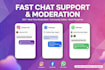 instagram facebook whatsapp chat support and moderation