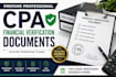 prepare professional CPA financial verification documents