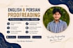proofread and edit english and persian documents