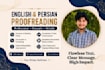 proofread and edit english, persian and dari documents