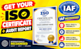 provide iso certification, documentation iso 9001, 27001 etc