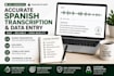 do accurate spanish transcription and data entry