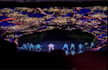 3d futuristic hologram concert holographic visuals and stage show animations
