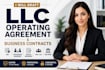 draft a custom llc operating agreement and business contract