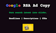 write high converting google rsa ad copy