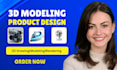 do 3d cad product design, 3d product modeling and rendering in solidworks
