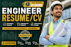 write engineer resume mechanical construction architecture canva resume design