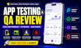 test ios app install testing user testing QA review mobile app download promo
