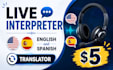 interpret live calls in english and spanish