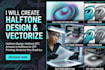 do halftone design, halftone dtf, artwork to halfone for dtf printing, vectorize