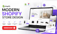 shopify website design for a modern ecommerce store with clean branding