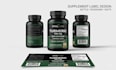 design supplement label, bottle packaging and nutrition label