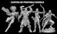 create 3d action figure, toy, character, statue, stl model ready for 3d printing