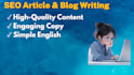 be your expert SEO content writer and blog post writer