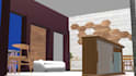 create a detailed 3d restaurant model in blender