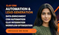setup clay automation lead generation data enrichment crm integration