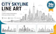 create city skyline line art illustration