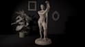 create a 3d printable character figurine and 3d sculpt stl, obj