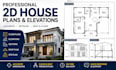 draw professional 2d house plans, floor plans and elevations