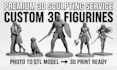 sculpt custom 3d character model 3d miniature figurine tabletop model printing