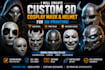 create custom 3d cosplay mask, helmet, armor
