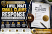 draft a small claims response or defense statement
