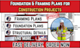 design foundation, framing, structural and construction plans