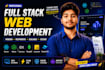 build professional custom websites in javascript, full stack