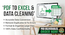 convert PDF to excel, clean messy data, and format spreadsheets