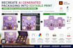 recreate ai generated packaging into editable print ready illustrator art