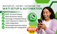 setup wati whatsapp API whatsapp marketing automation whatsapp bulk messages
