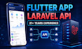 develop a flutter mobile app with a secure laravel API backend
