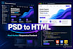 convert figma or PSD designs to responsive HTML CSS javascript