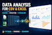 clean analyze and visualize your CSV and excel data using python