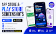 design business app store screenshot, play store screenshot for ios and android