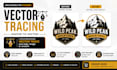do manual vector tracing, vectorize image, redraw, and convert image to vector