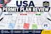review and stamp USA architectural, structural and mep permit plans