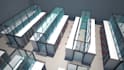 create 3d data center construction animation