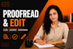 proofread, grammar check and edit your english document